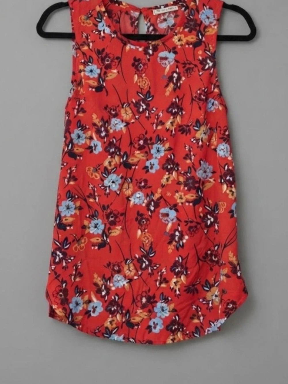 Abercrombie & Fitch Red Floral Tank Top